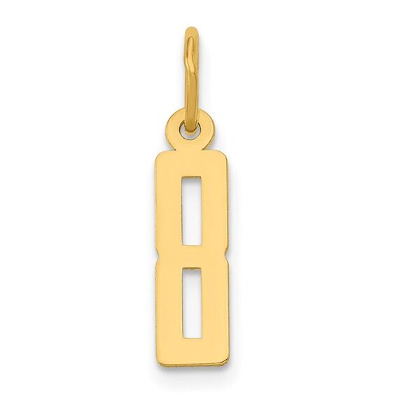 14k Yellow Gold Small Elongated Number 8 Charm